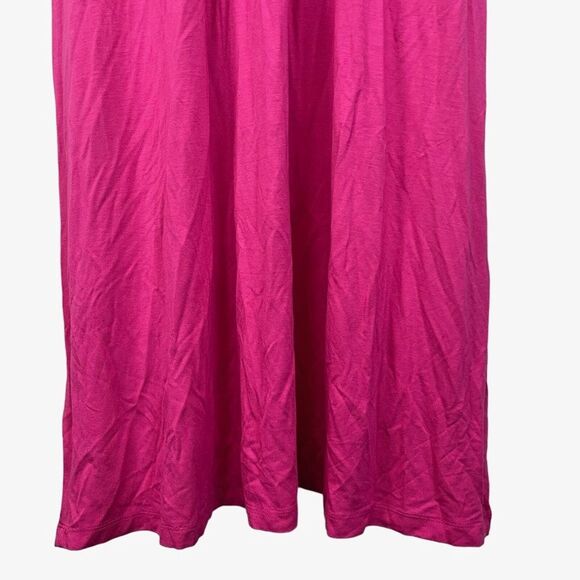SPENSE Bright Pink Jersey Knit Maxi Sleeveless Ruffle Stretch Casual Dress sz M - Picture 14 of 16